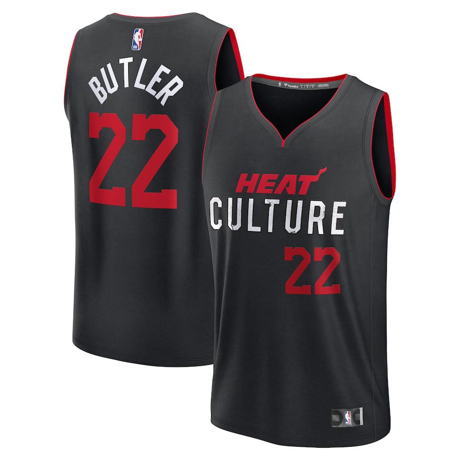 Men Miami Heat #22 Jimmy Butler Fanatics Branded Black City Edition 2023-24 Fast Break NBA Jersey